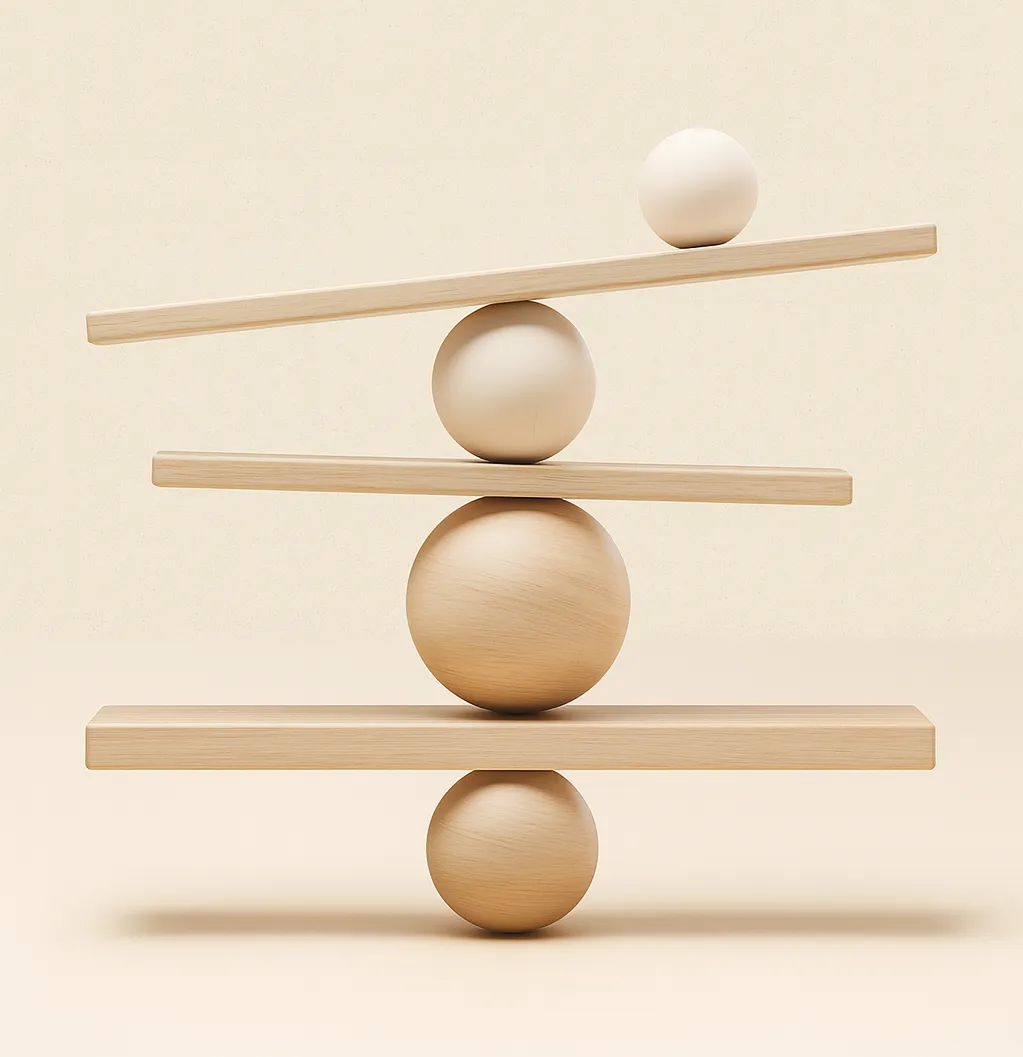 Balanced wooden balls