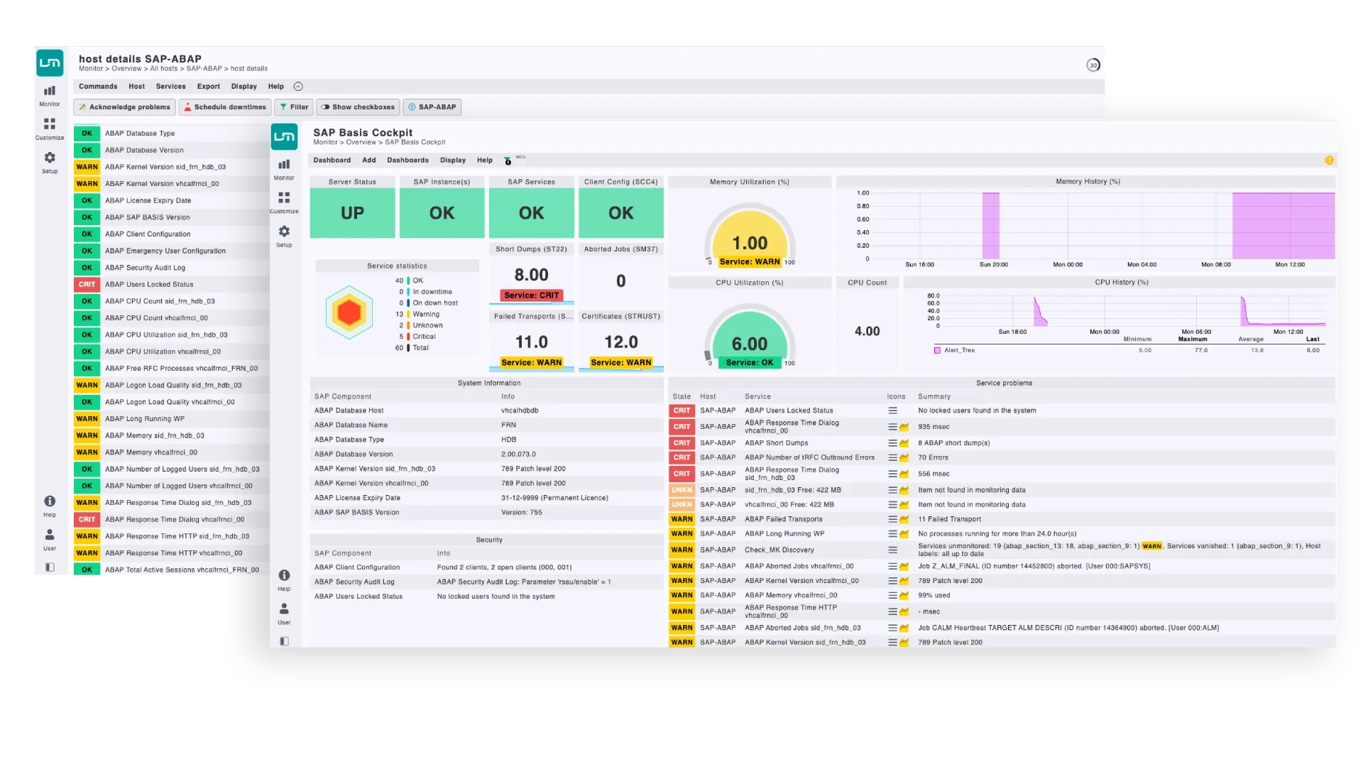 Screenshots of application software