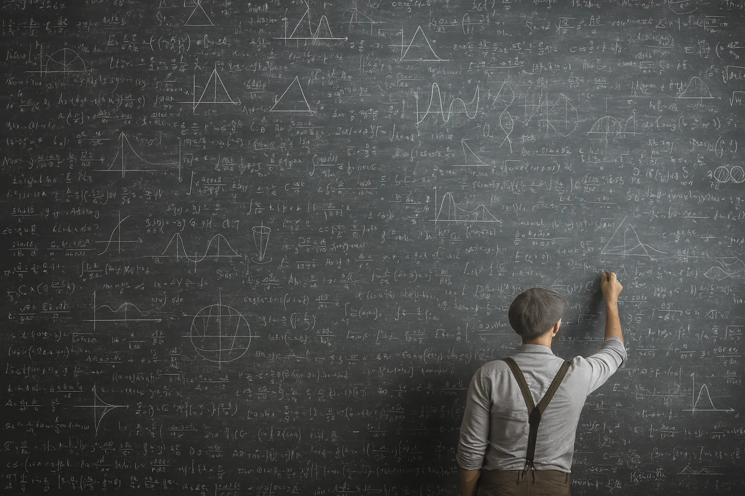 Complex math equations on chalk