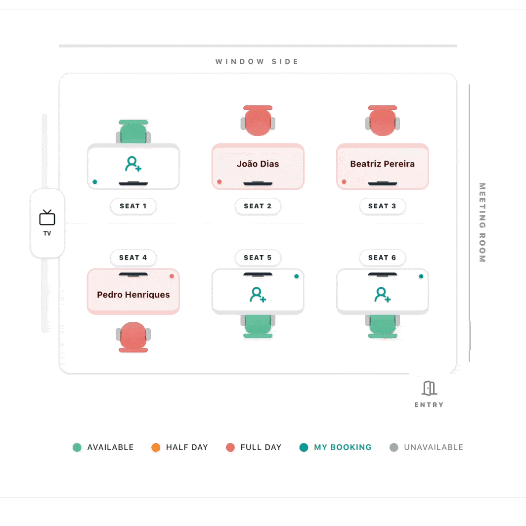 Be.seated app main flow gif