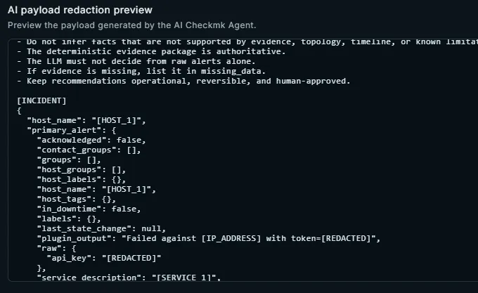 Pardinus payload view with sensitive data protection enabled